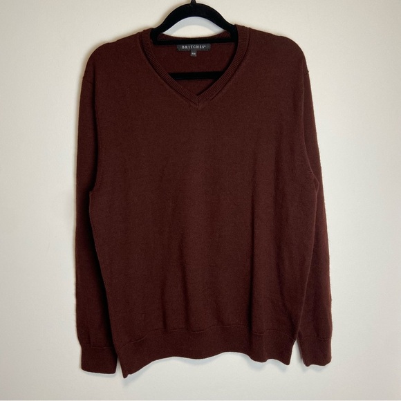 ⚪️ Britches merino wool blend burgundy knit pullover - Picture 2 of 9